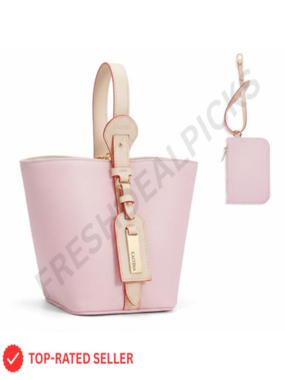 Vegan Leather Convertible Tote/Bucket Bag Crossbody with Detachable Small Purse